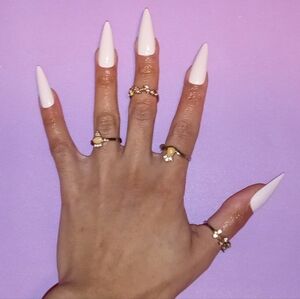 10pcs Long Stiletto Lightest Pink Press On Nails